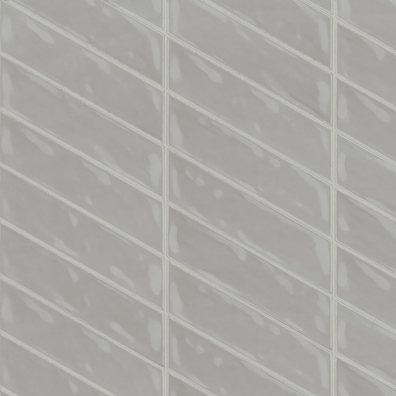 Sorrento 2.5" x 10" Right Chevron Glossy Ceramic Wall Tile in Grigio