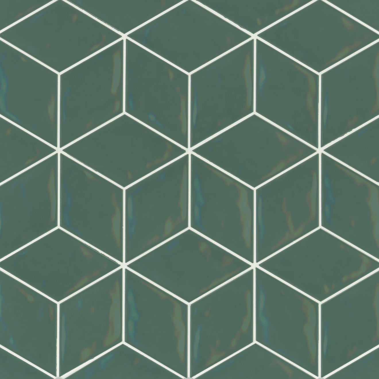 Sorrento 4" x 6.625" Rhombus Ceramic Wall Tile in Verde