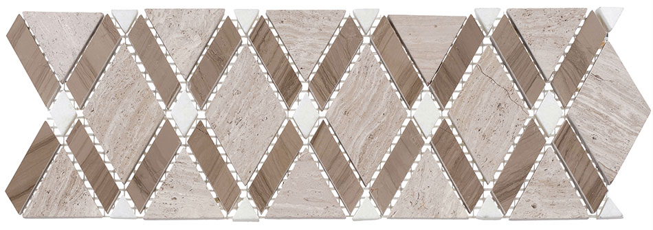 Wooden white (big diamond)+Athen gray (stripes)+Thassos white(small diamond) Diamond