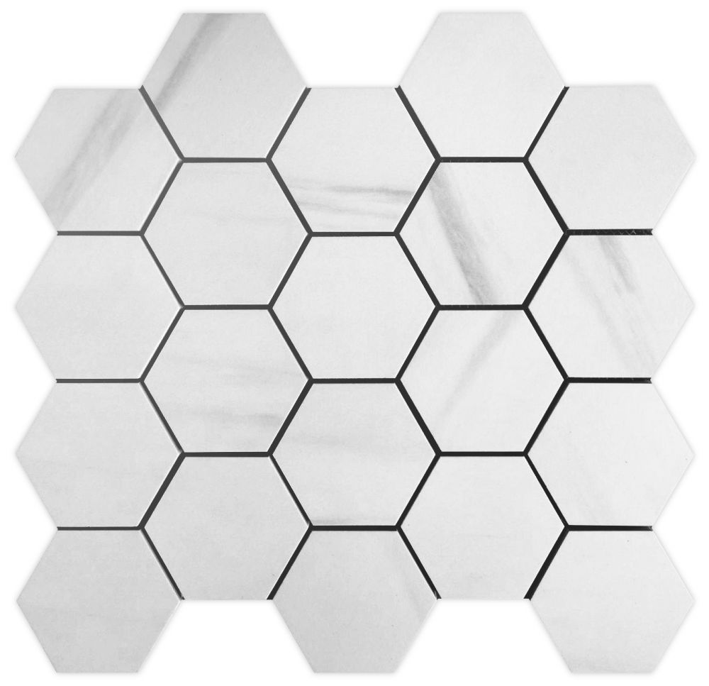 Dolomite Premium Matte 3 X 3 Hexagon Mosaic 11.75 X 12.75