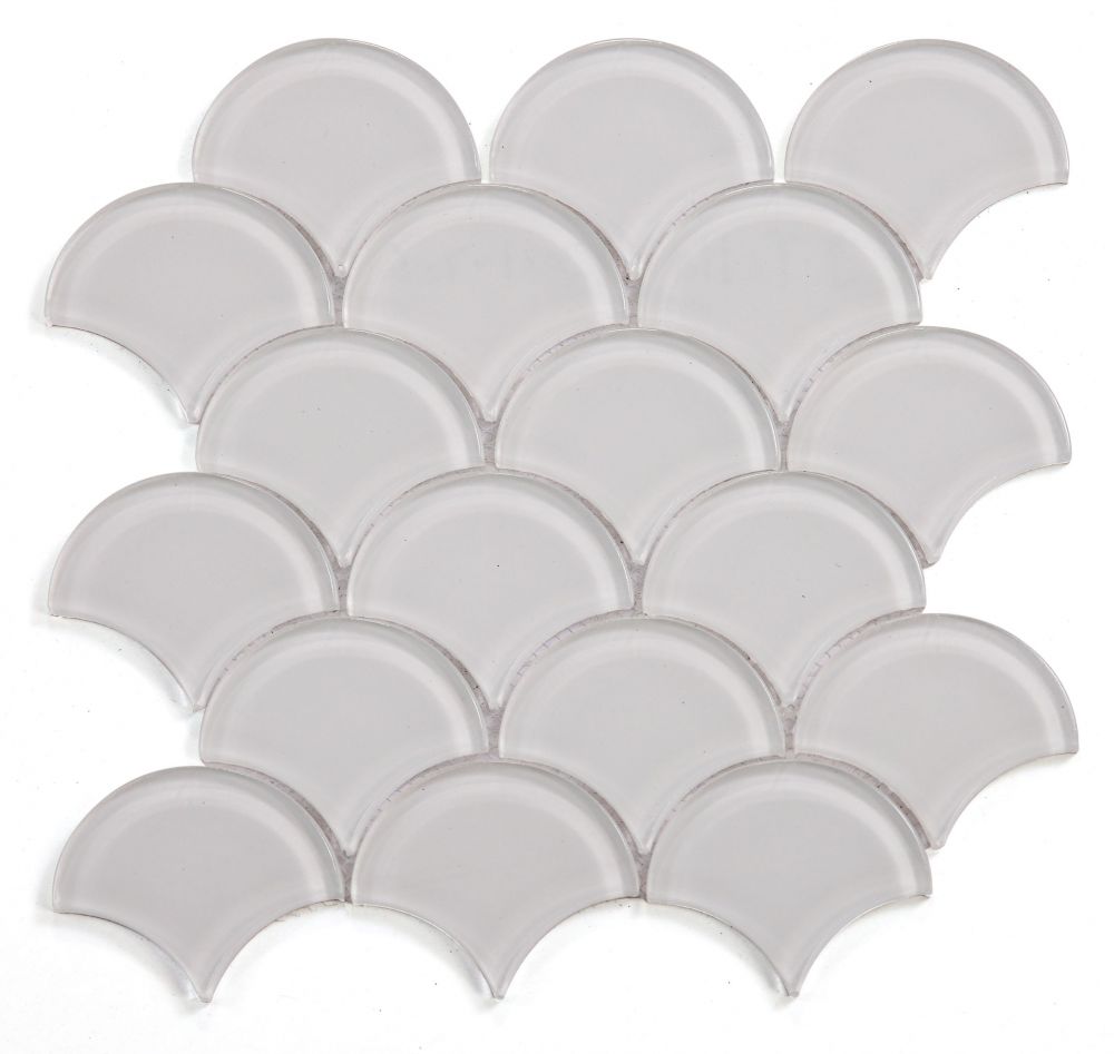 Dragon Scale White Glass 12 X 12