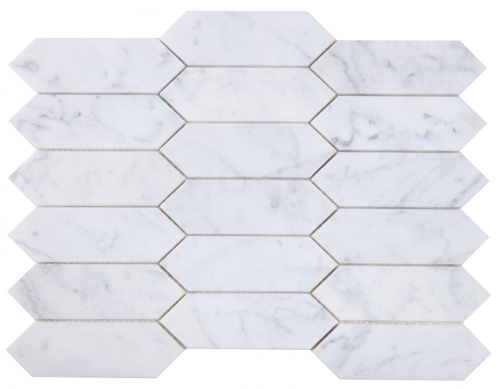 Elongated Hex Carrara Honed 11.75 X 15