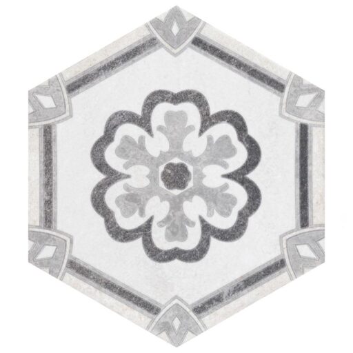 Mazzo Hex Deco Lily Pad 8-1/2" x 9-3/4" Porcelain F/W Tile