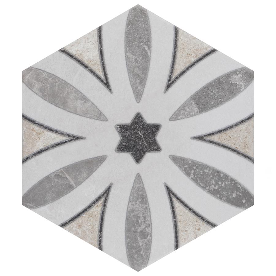 Mazzo Hex Deco Jade 8-1/2" x 9-3/4" Porcelain F/W Tile