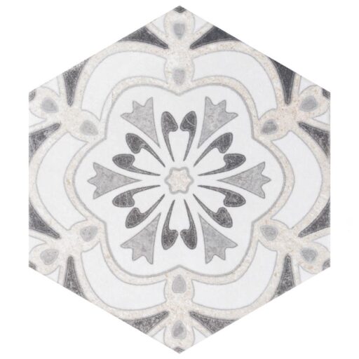 Mazzo Hex Deco Ruffle 8-1/2" x 9-3/4" Porcelain F/W Tile