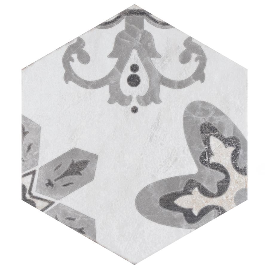 Mazzo Hex Deco Garden 8-1/2" x 9-3/4" Porcelain F/W Tile