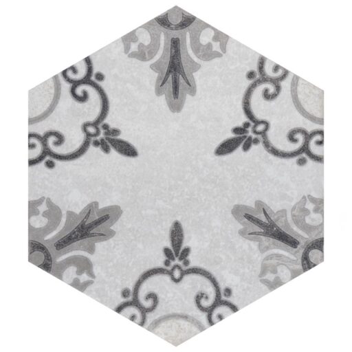 Mazzo Hex Deco Lace 8-1/2" x 9-3/4" Porcelain F/W Tile
