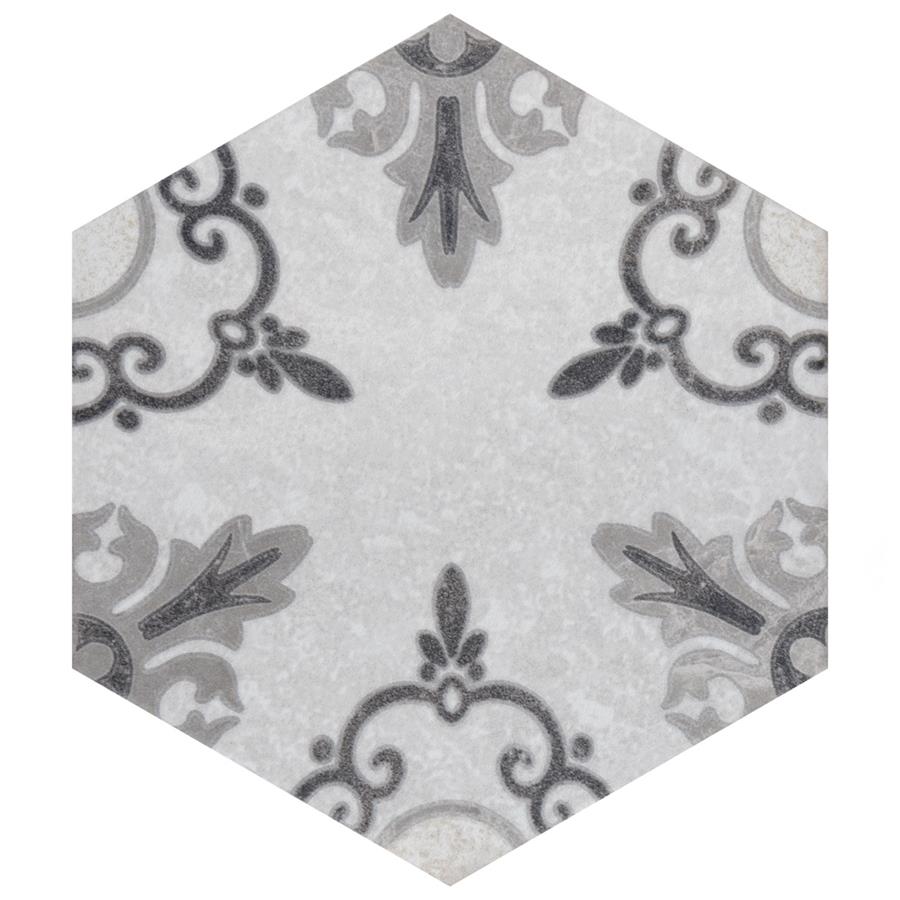 Mazzo Hex Deco Lace 8-1/2" x 9-3/4" Porcelain F/W Tile