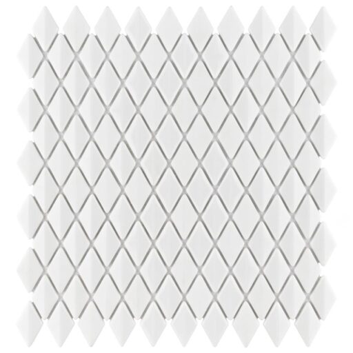 Expressions Beveled Diamond White 11-5/8"x12" Glass Mos