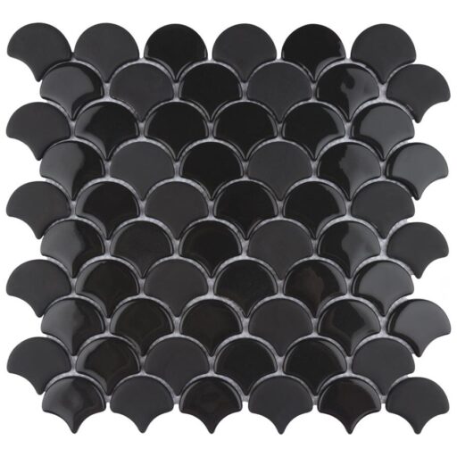 Expressions Scallop Black 11-1/4"x12" Glass Mos