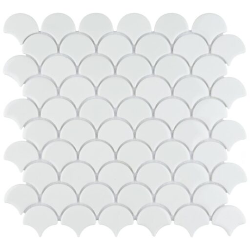 Expressions Scallop White 11-1/4"x12" Glass Mos