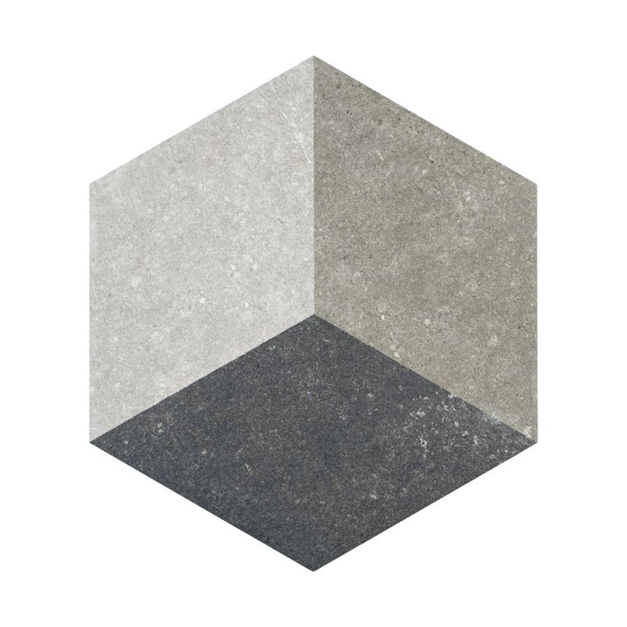 Traffic Hex 3D Grey 8-5/8"x9-7/8" Porcelain F/W Tile