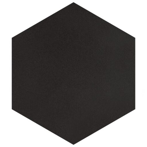 Textile Basic Hex Black 8-5/8"x9-7/8" Porcelain F/W Tile