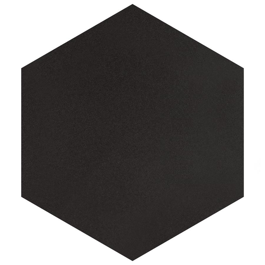 Textile Basic Hex Black 8-5/8"x9-7/8" Porcelain F/W Tile