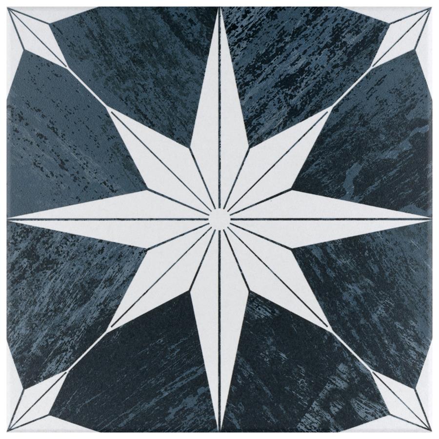Cassis Stella Black Night 9-3/4" x 9-3/4" Porcelain F/W Tile