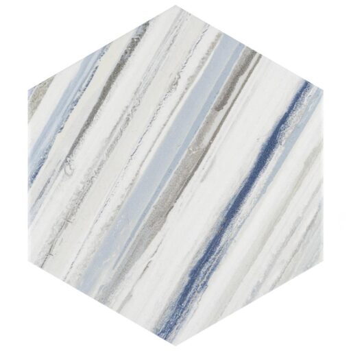 Flow Hex Blue 8-5/8"x9-7/8" Porcelain F/W Tile