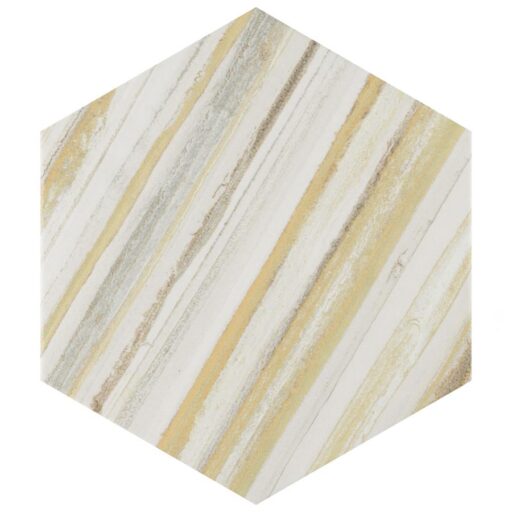 Flow Hex Yellow 8-5/8”x9-7/8” Porcelain F/W Tile