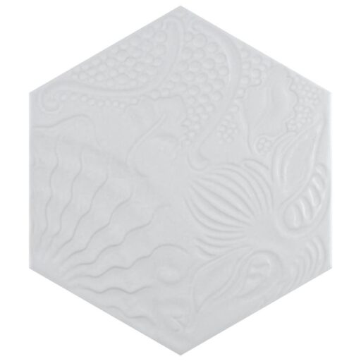 Gaudi Lux Hex White 8-5/8"x9-7/8" Porcelain Floor/Wall Tile