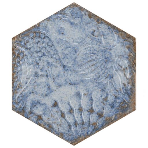 Gaudi React Hex Marina 8-5/8"x9-7/8" Porcelain F/W Tile