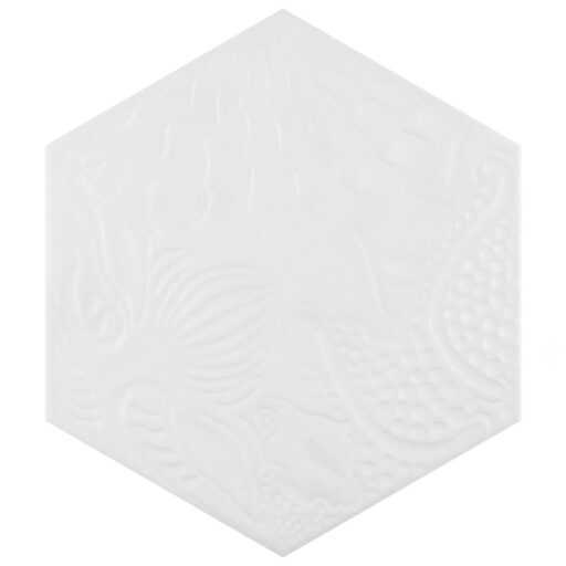 Gaudi Hex White 8-5/8"x9-7/8" Porcelain F/W Tile
