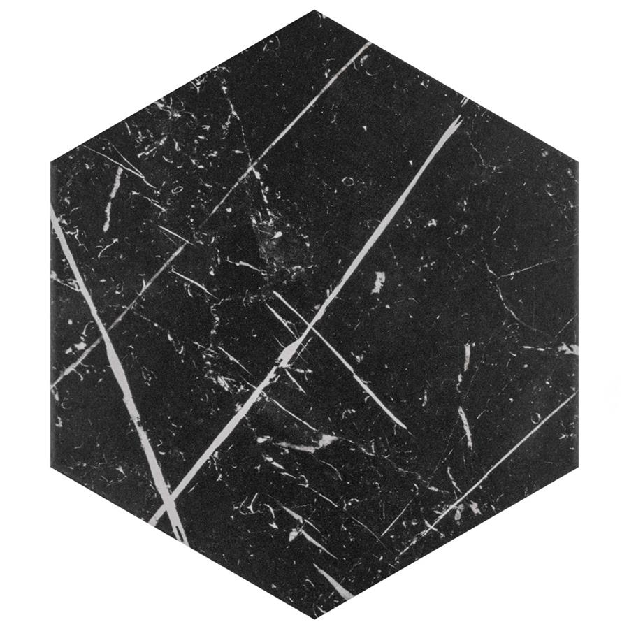 Marquina Hex Black  8-5/8"x9-7/8" Porcelain F/W Tile