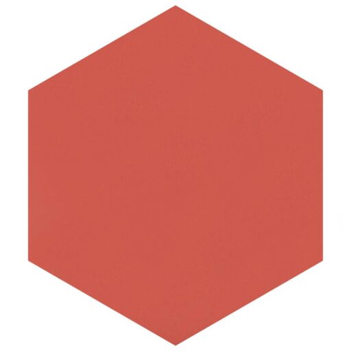 Textile Basic Hex Red 8-5/8"x9-7/8" Porcelain F/W Tile