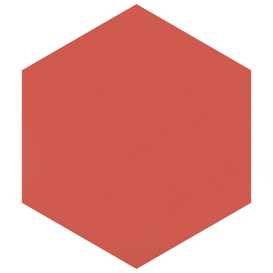 Textile Basic Hex Red 8-5/8"x9-7/8" Porcelain F/W Tile
