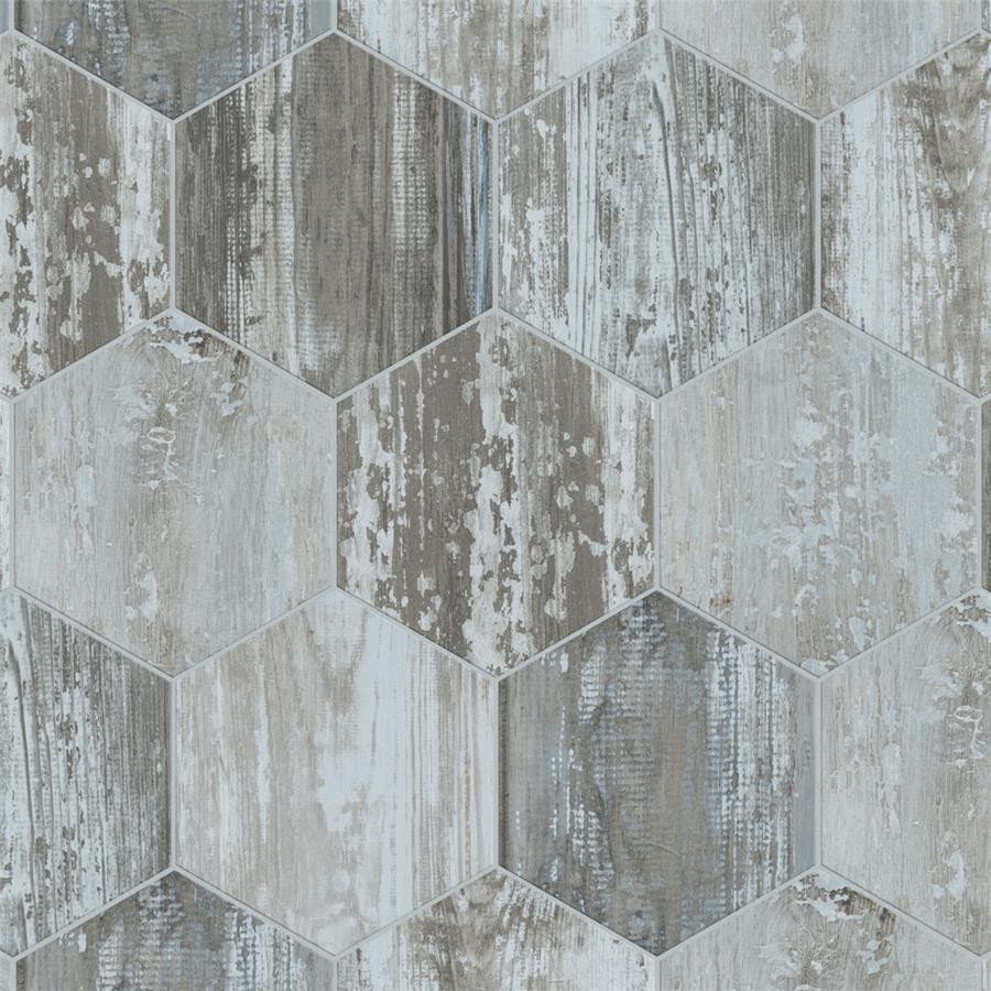 Suomi Hex Grey 8-5/8" x 9-7/8" Porcelain F/W Tile