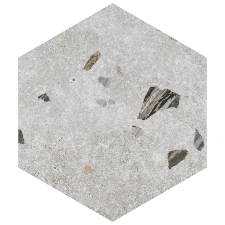 Sonar Hex Silver 8-5/8"x9-7/8" Porcelain F/W Tile
