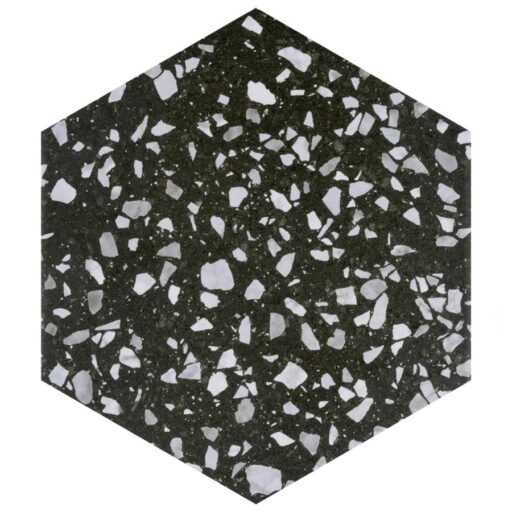 Venice Hex Black 8-5/8"x9-7/8" Porcelain F/W Tile