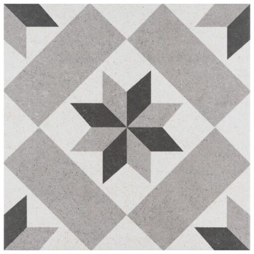 Vintage Star Grey 9-3/4"x9-3/4" Porcelain F/W Tile
