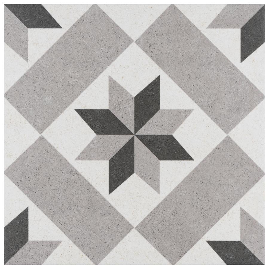 Vintage Star Grey 9-3/4"x9-3/4" Porcelain F/W Tile