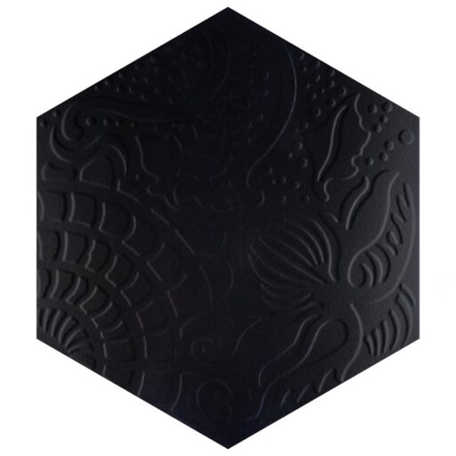 Gaudi Grand Hex Black 19"x22" Porcelain F/W Tile