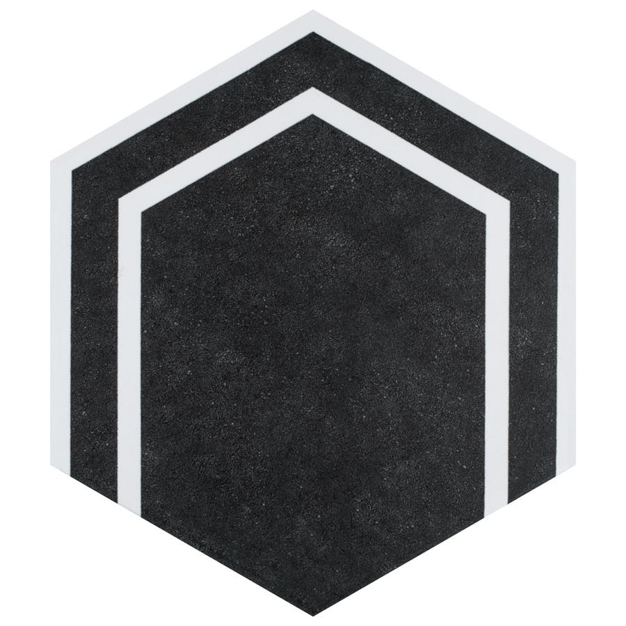 Labyrinth Hex Black 8-5/8"x9-7/8" Porcelain F/W Tile