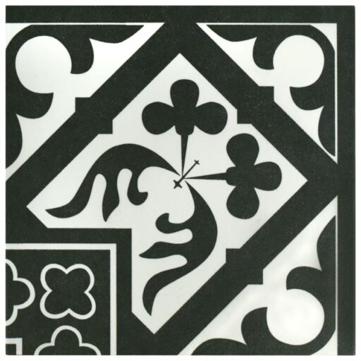 Majestic Orleans Angulo Black 9-3/4"x9-3/4" Porc F/W Corner