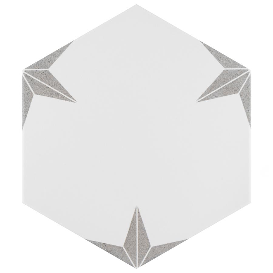Stella Hex Silver 8-5/8"x9-7/8" Porcelain F/W Tile