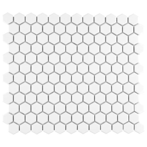 Metro Hex Matte White 10-1/4"x11-7/8" Porcelain Mos