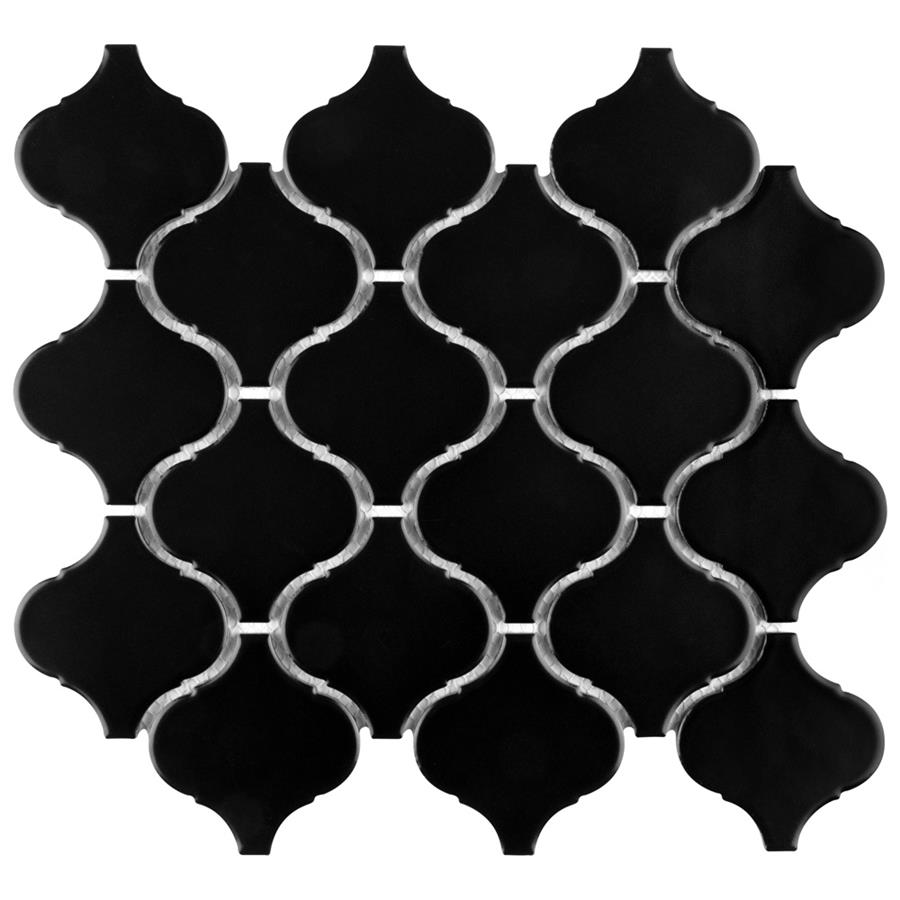 Metro Lantern Matte Black 9-1/2"x10-3/4" Porcelain Mos