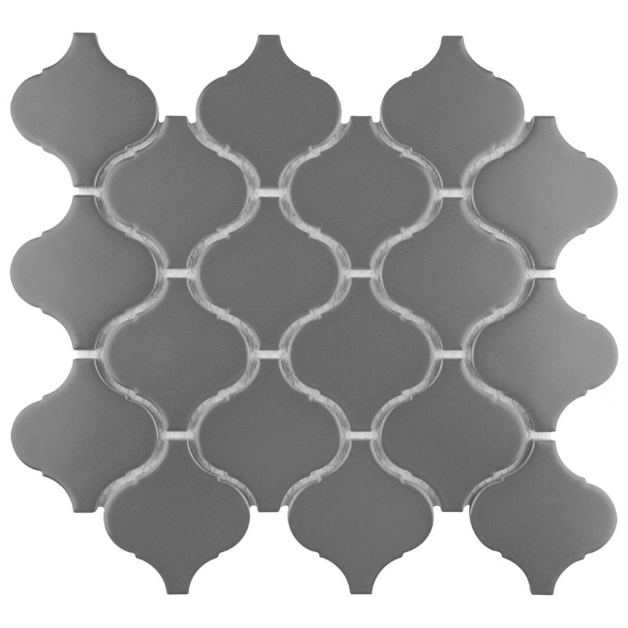 Metro Lantern Matte Dark Grey 9-1/2"x10-3/4" Porcelain Mos