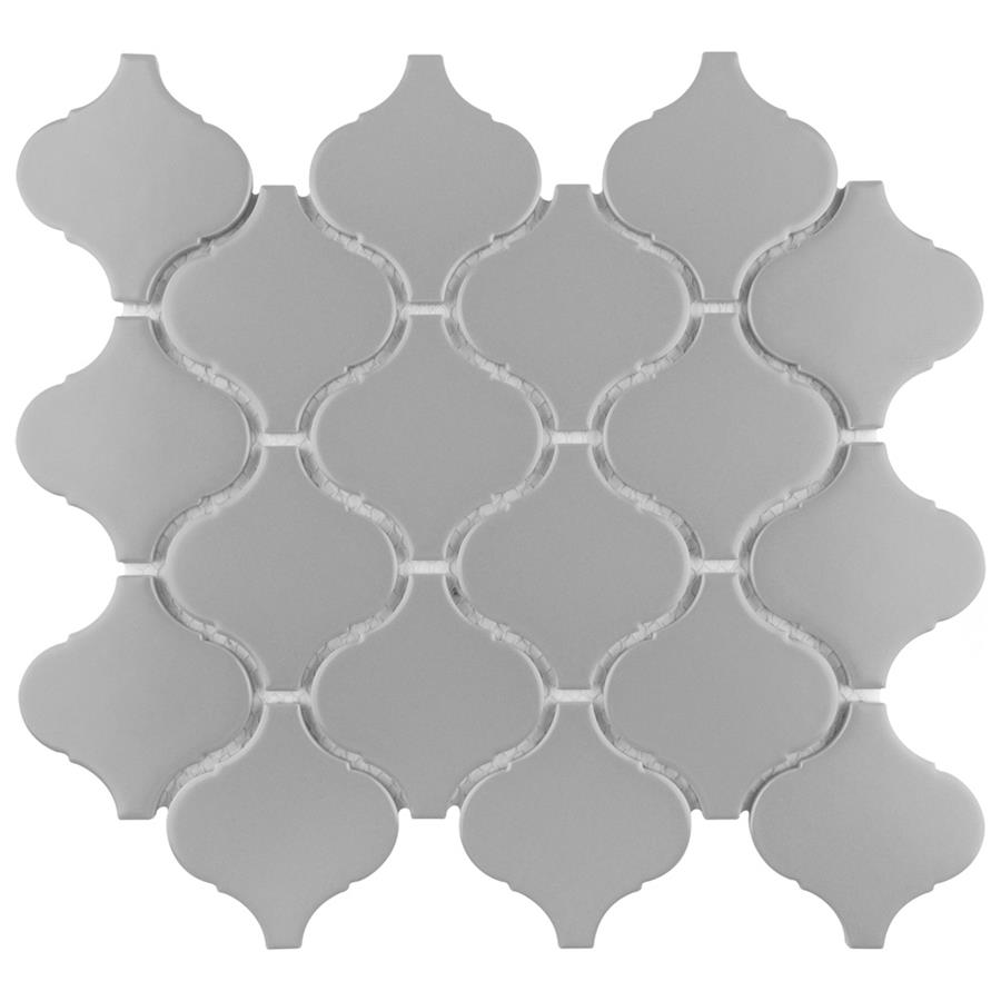 Metro Lantern Matte Light Grey 9-1/2"x10-3/4" Porcelain Mos