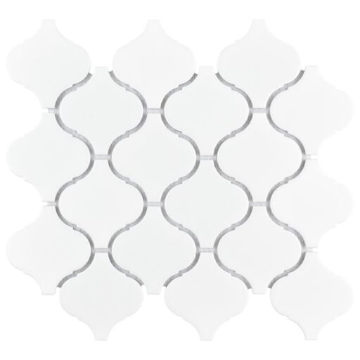 Metro Lantern Matte White 9-1/2"x10-3/4" Porcelain Mos