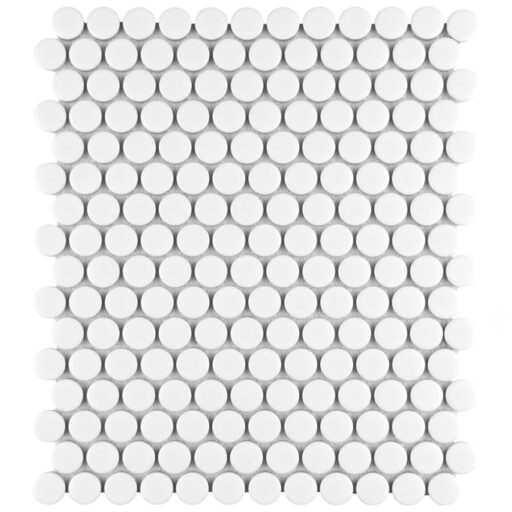 Metro Penny Matte White 9-3/4"x11-1/2" Porcelain Mos