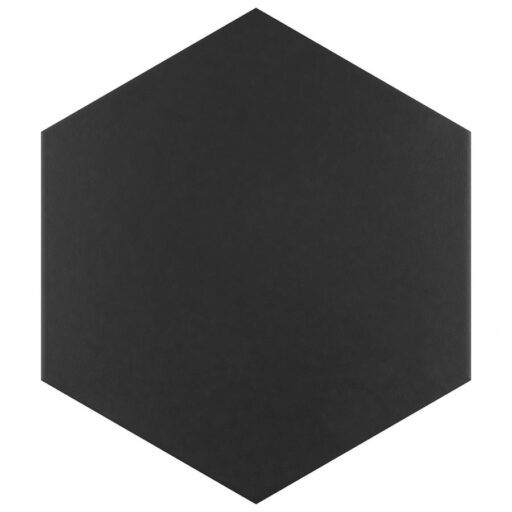Apini Hex Matte Black 9-1/8"x10-1/2" Porc Floor/Wall Tile