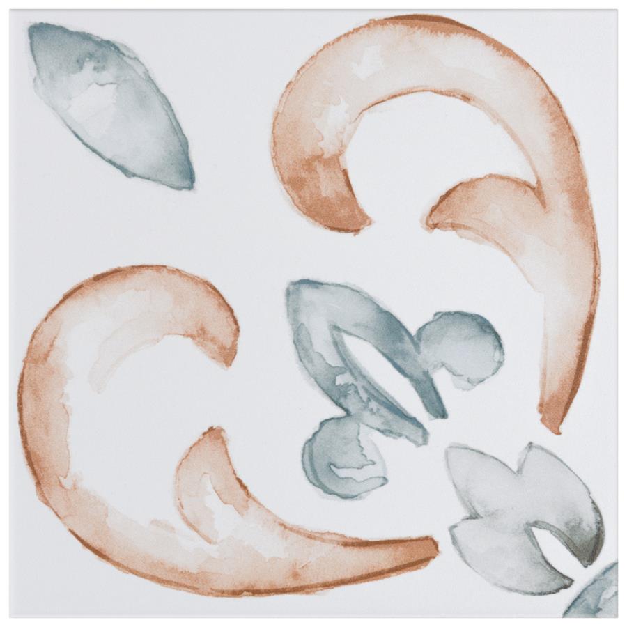 Saint Germain Chaud Deco Flore 5-3/4"x5-3/4" Porc F/W Tile