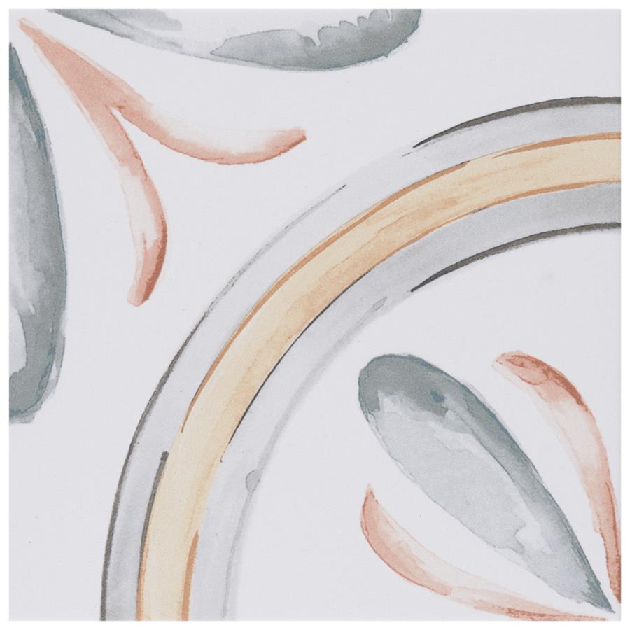 Saint Germain Chaud Deco Rivette 5-3/4"x5-3/4" Porc F/W Tile