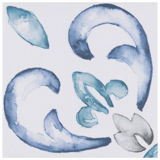 Saint Germain Gele Deco Flore 5-3/4"x5-3/4" Porc F/W Tile