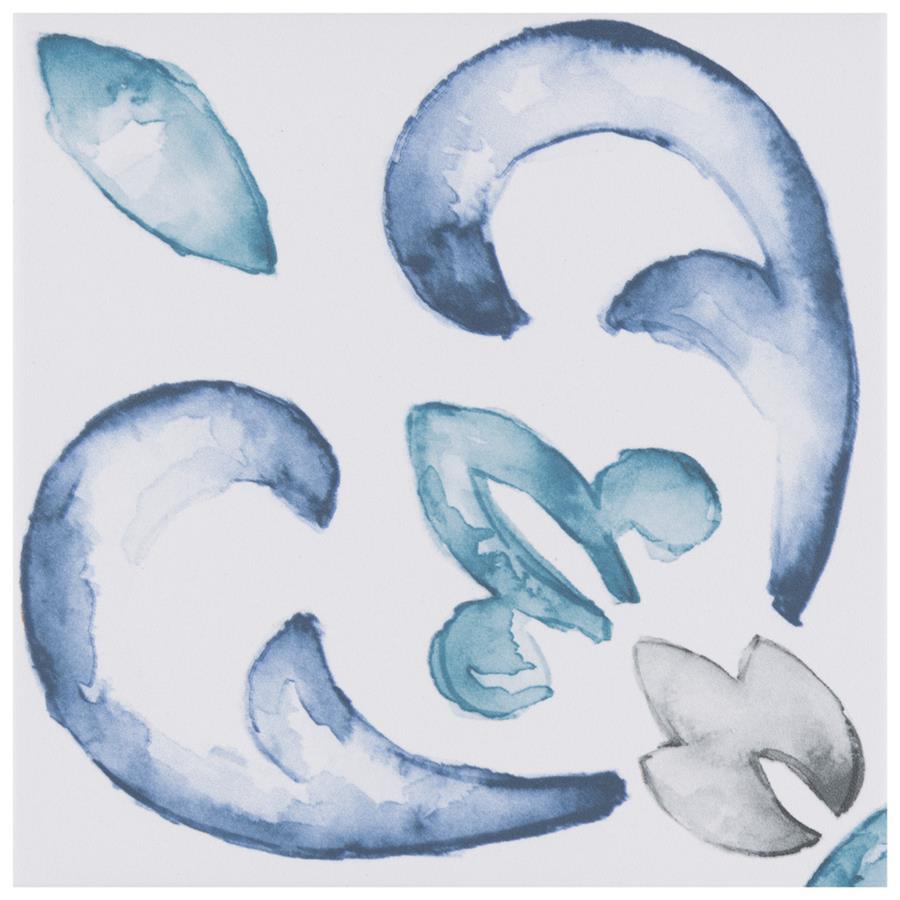 Saint Germain Gele Deco Flore 5-3/4"x5-3/4" Porc F/W Tile