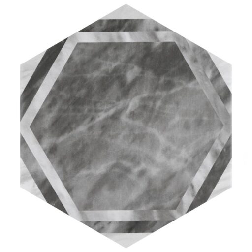 Classico Bardiglio Hex Dimension Dark 7"x8" Porc F/W Tile