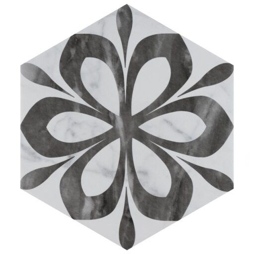 Classico Bardiglio Hex Daisy 7"x8" Porcelain F/W Tile