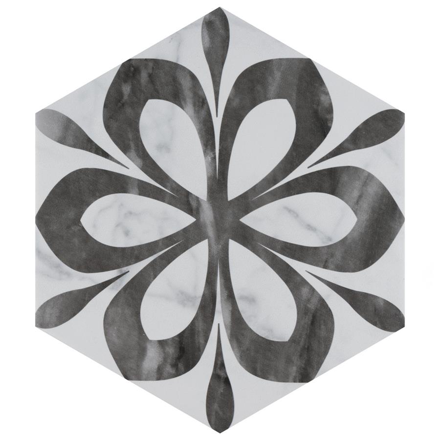 Classico Bardiglio Hex Daisy 7"x8" Porcelain F/W Tile